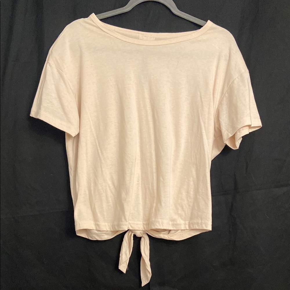 Women's Cream Tie-back Top